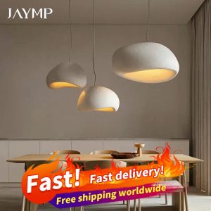 Nordic Wabi-Sabi Ceiling Chandelier – Modern E27 Pendant Light for Dining, Living & Bedroom Spaces