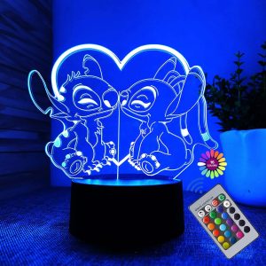 3D Illusion Stitch Night Light – Remote Control & Smart Touch LED Lamp