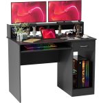 43" Computer Desk with Drawers, Hutch & Storage Shelves – Modern Office Writing Desk with Desktop Organizer for Study