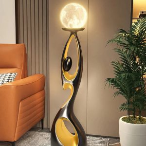 2024 Home Decoration Art Light – Luxury LED Resin Sculpture Floor Lamp for Living Room & TV Cabinet